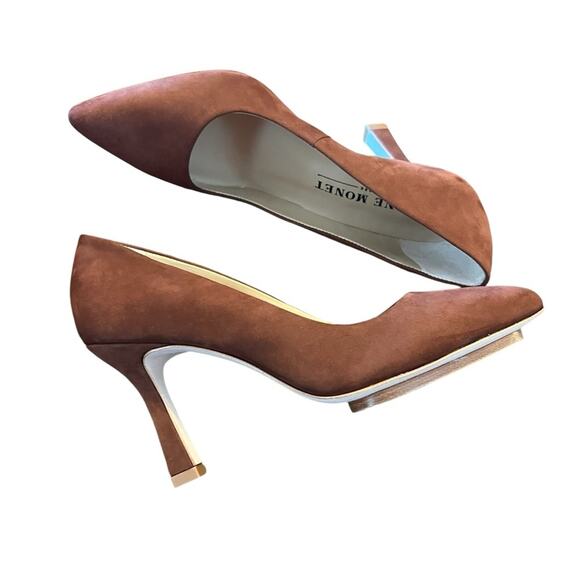 Salone Monet Anita Suede Pumps Classic Timeless Cathedral Heel NEW Size 6.5 - Picture 6 of 11
